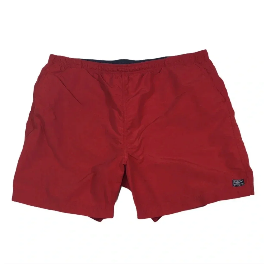 SH168 L.L. Bean Trendy Red Swim Trunks 40